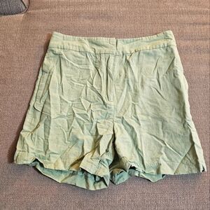 Maison d'Amelie Green Linen Blend Casual High Rise Slouchy Relaxed Shorts Small